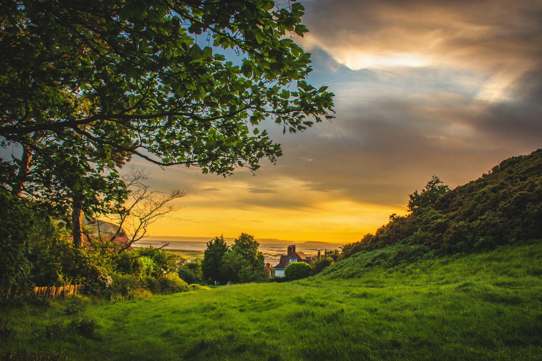 A Welsh landscape at sunset
