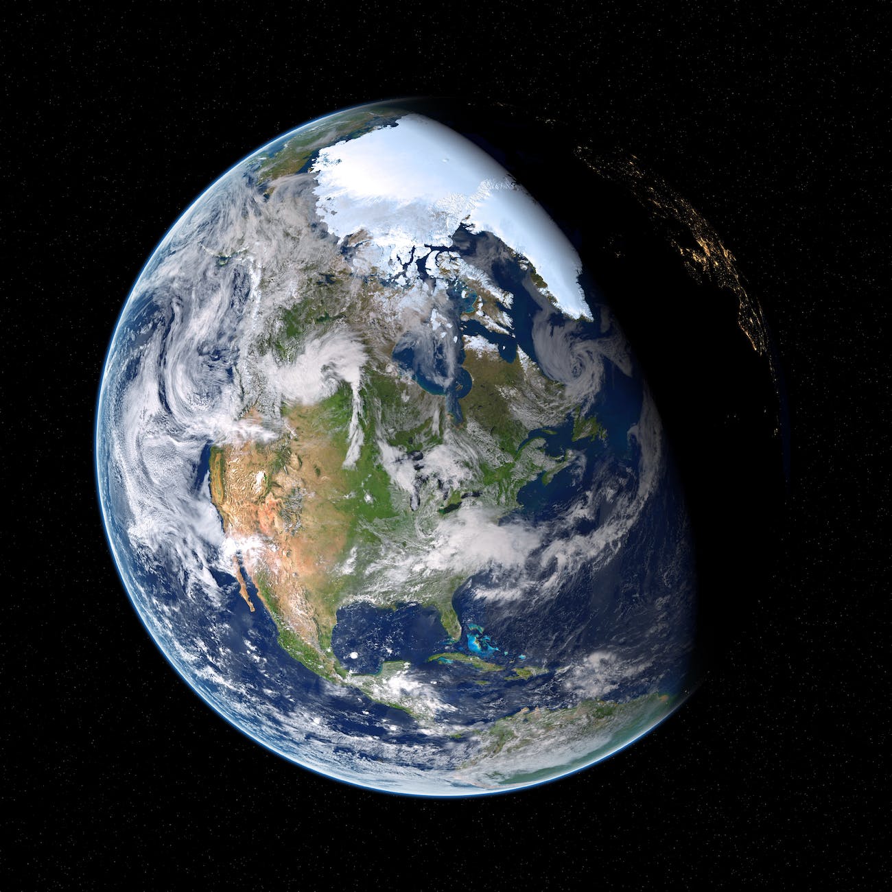 Image of the Earth focusing on North America